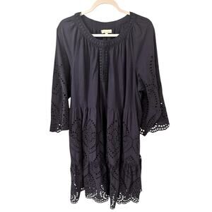 RubyYaya Navy Eyelet Dress, 2X